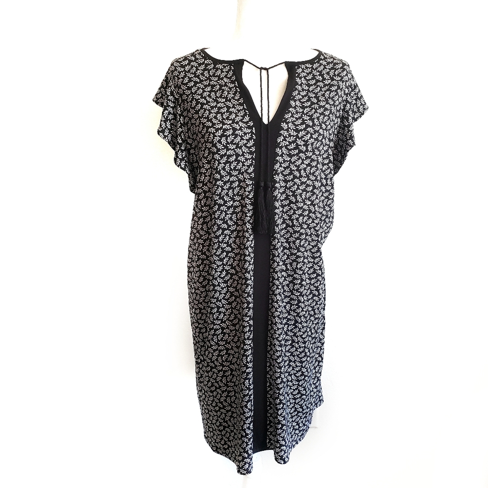 MICHAEL Michael Kors Flutter Sleeves Tassel Leaf Dress Size Large